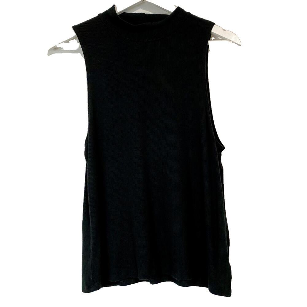 American Eagle Outfitters Women's Tank Top Mock Neck Black Size Medium EUC